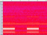 Viewing the spectrogram of a in-ear microphon recording inside the OptoActive headphone